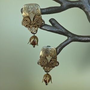 Gold Fleur de Lis drop Earrings